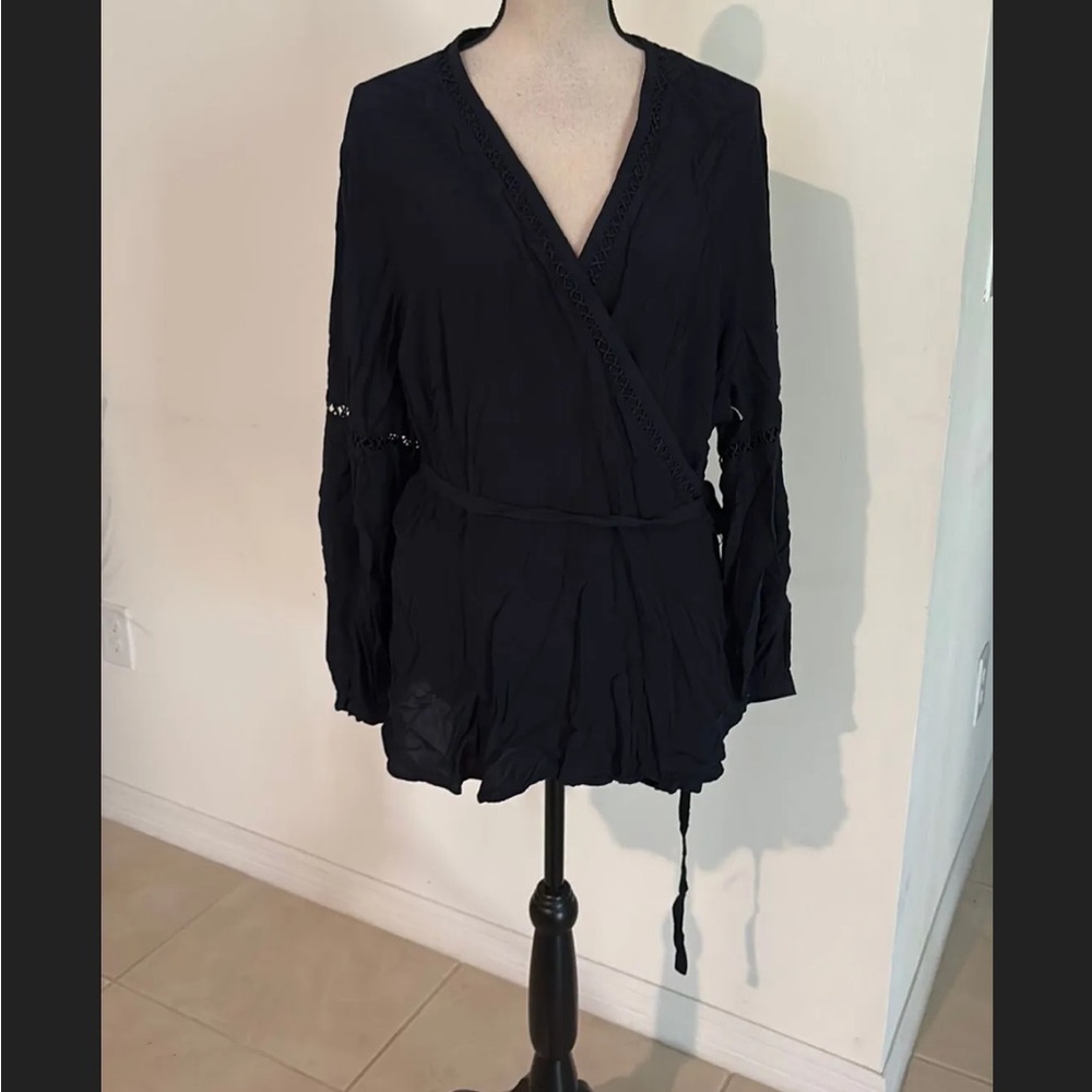 Ann Taylor loft sz 22 wrap peplum shirt 1075 - Picture 2 of 6